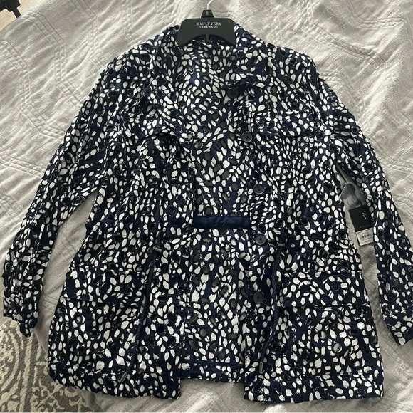 Simply Vera Vera Wang Eyelet Light Jacket Women’s XS NWT Nautical Casual Navy - Picture 3 of 4